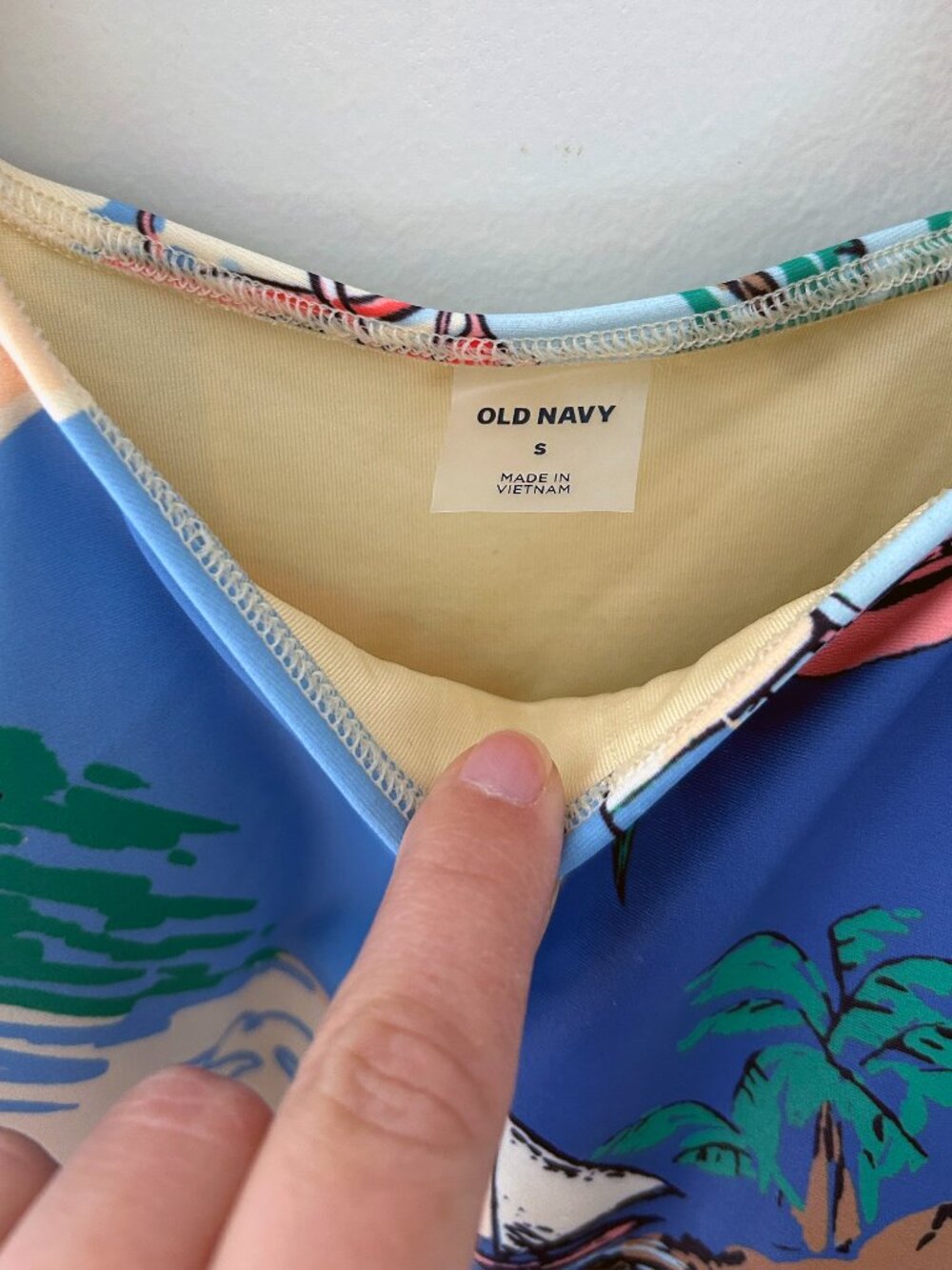 NWT One Piece Swim Suit with Attached Skirt - Sailboat Travel Print - Size Small - Picture 2 of 5